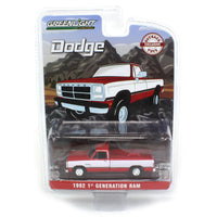 greenlight 1/64 1992 Dodge Ram 1st Generation, Red & White