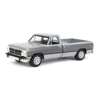 greenlight 1/64 1992 Dodge Ram 1st Generation, Silver & Gray