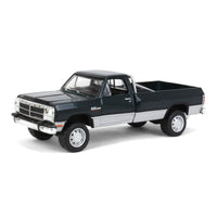 greenlight 1/64 1992 Dodge Ram 1st Generation, Lifted, Green & Silver