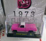 M2 MACHINES 1/64 SCALE 1973 CHEVROLET CHEYENNE SQUARE BODY TRUCK 1 OF 5750 "S" pink DIECASTZ