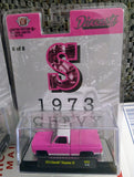 M2 MACHINES 1/64 SCALE 1973 CHEVROLET CHEYENNE SQUARE BODY TRUCK 1 OF 5750 "S" pink DIECASTZ