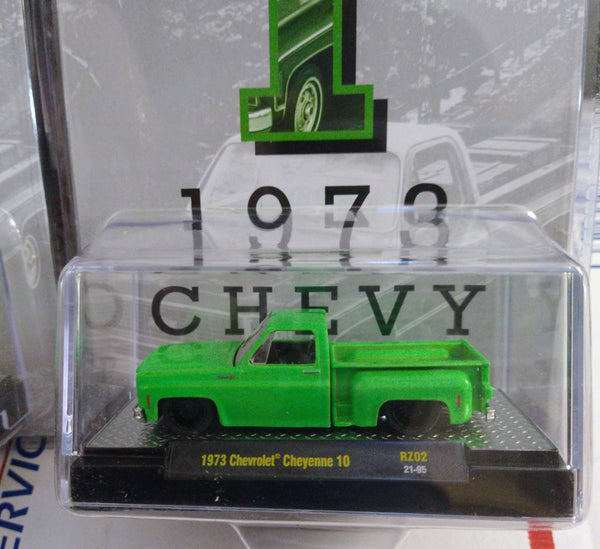 M2 MACHINES 1/64 SCALE 1973 CHEVY CHEYENNE STEPSIDE TRUCK (GREEN) 1/5750 "I" DIECASTZ