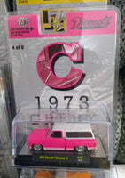 M2 MACHINES 1973 CHEVROLET CHEYENNE SQUARE BODY TRUCK (PINK) 1 OF 5750 "C" DIECASTZ