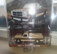 greenlight 1/64 1992 Dodge Ram 1st Generation, Two Tone Brown