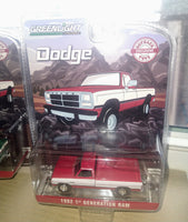 greenlight 1/64 1992 Dodge Ram 1st Generation, Red & White