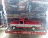 greenlight 1/64 1992 Dodge Ram 1st Generation, Red & White