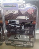 greenlight 1/64 1992 Dodge Ram 1st Generation, Silver & Gray