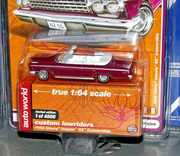 AUTO WORLD MIJO EXCLUSIVES PLUM ULTRA 1962 CHEVY IMPALA SS LOWRIDER A