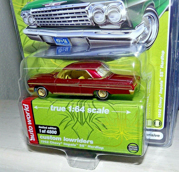 2020 AUTO WORLD 1962 CHEVY IMPALA SS LOWRIDER ULTRA RED MIJO EXCLUSIVE CHASE