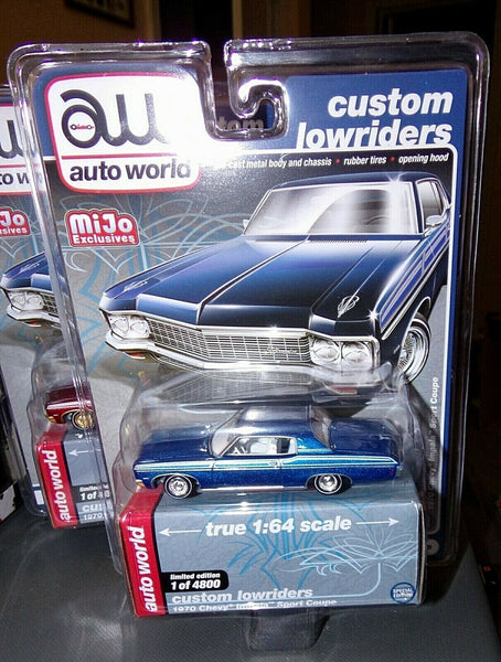 Auto World 1:64 Custom Lowriders 1970 Chevy Impala SS Hard Top Blue - –  Dodgebuzztoys