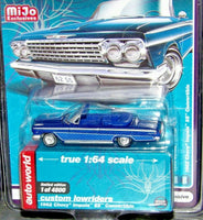 AUTO WORLD MIJO EXCLUSIVES BLUE ULTRA 1962 CHEVY IMPALA SS LOWRIDER A