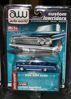 AUTO WORLD MIJO EXCLUSIVES BLUE ULTRA 1962 CHEVY IMPALA SS LOWRIDER A