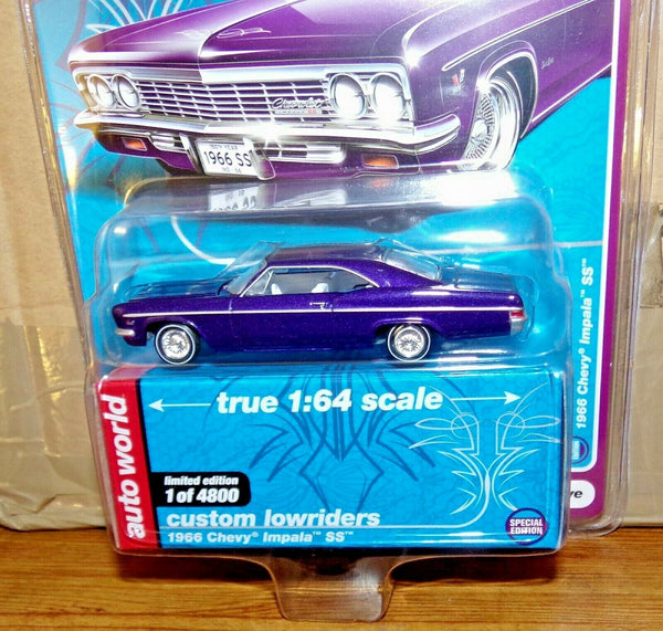 Auto World Custom Lowriders 1966 Chevrolet Impala SS MIJO EXCLUSIVE purple