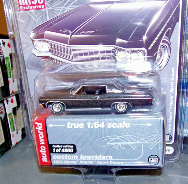 Auto World 1:64 Custom Lowriders 1970 Chevy Impala SS Hard Top Black - Mijo