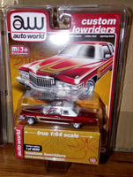 AUTO WORLD 1976 76 CADILLAC COUPE DeVILLE CUSTOM LOWRIDER CAR -Burgundy MIJO